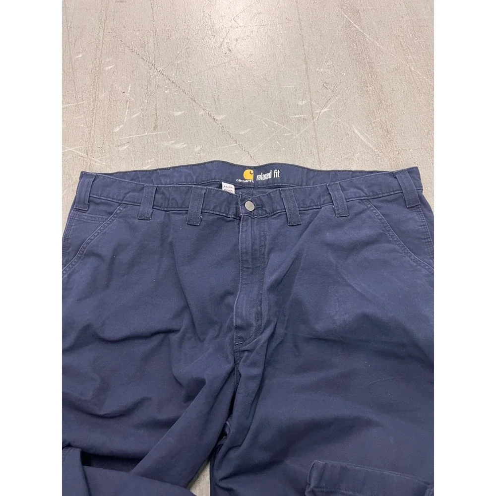 Carhartt Carpenter Pants Men's 44x30 Navy Blue‎ Relaxed Fit Wide Leg Workwear